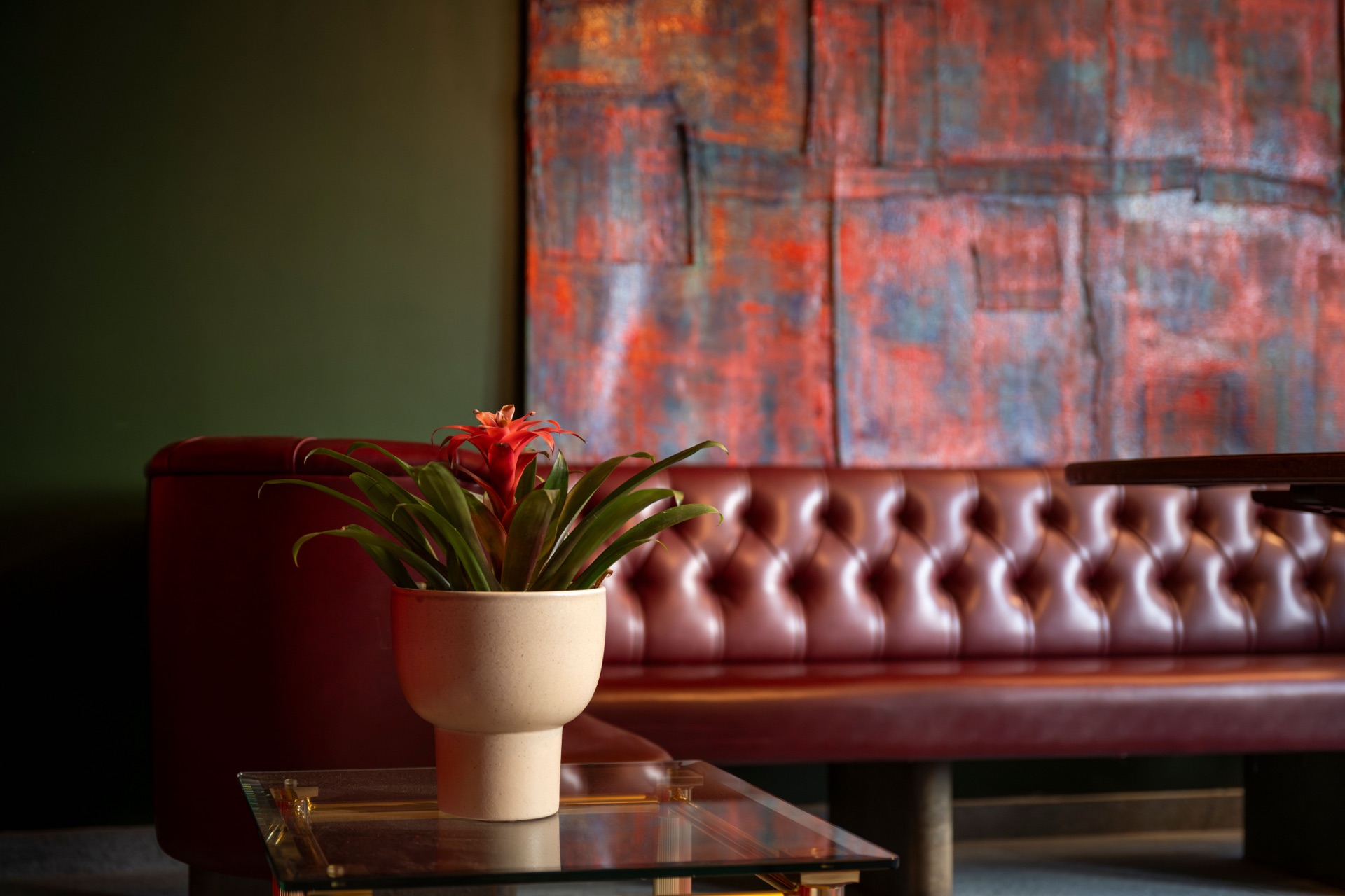 Studded leather upholstery detail